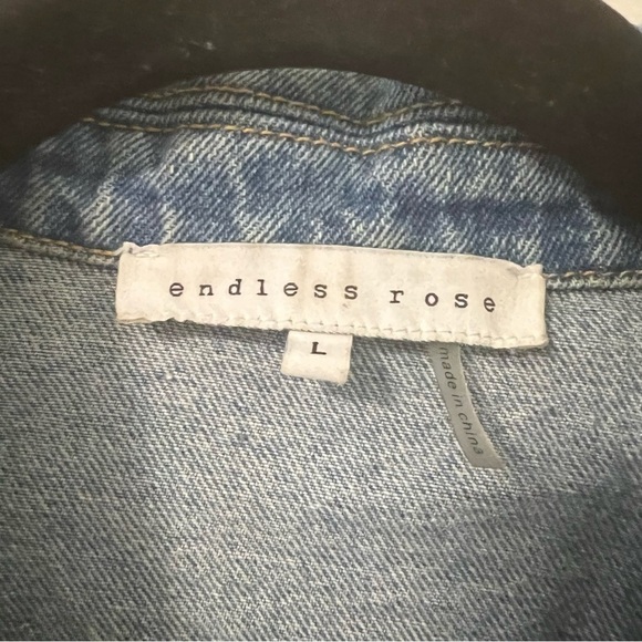 Endless Rose Denim Lace Up Jean Jacket - Picture 3 of 4